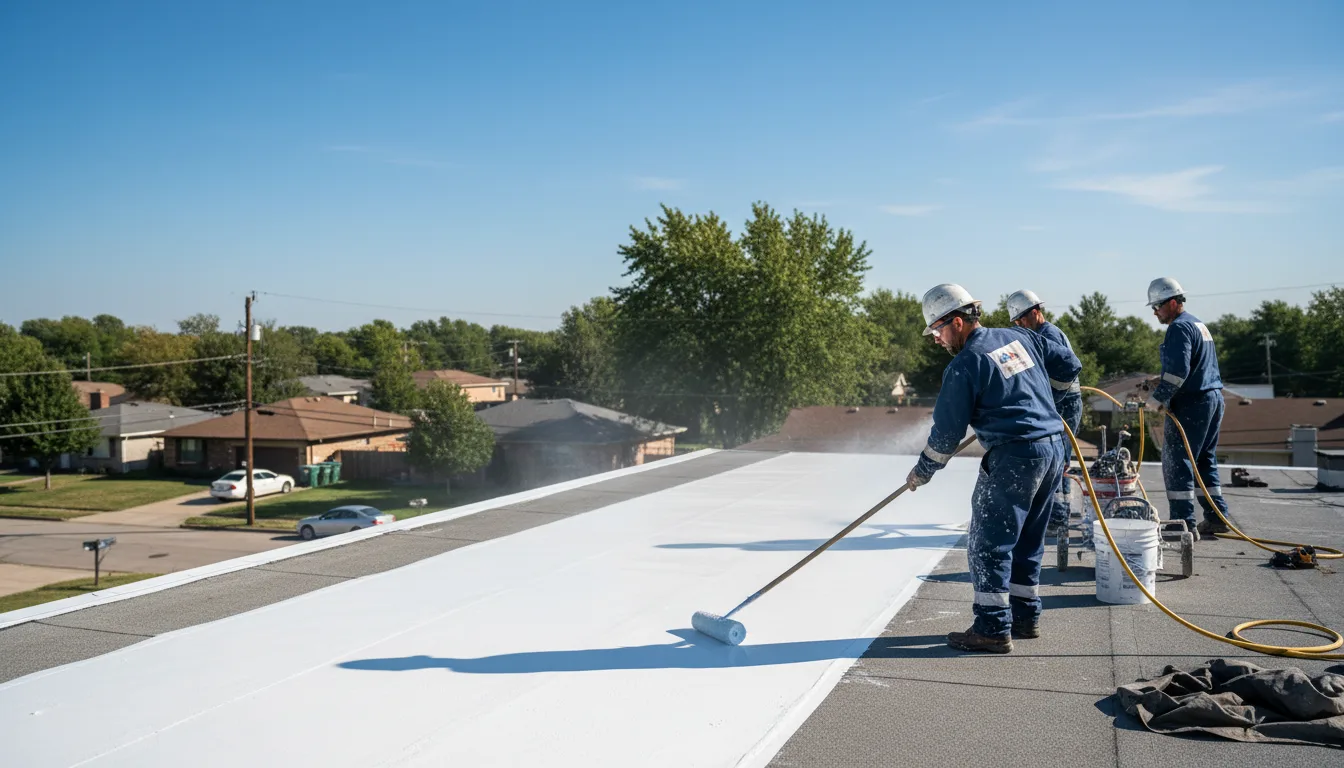 Commercial roof coating in Fiskeville, RI near me